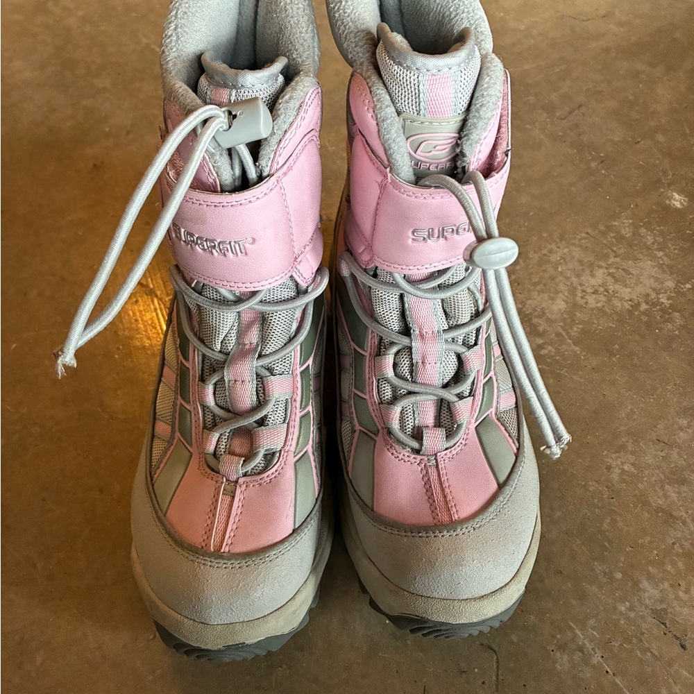 Superfit Pink Gray Snow Boots - Youth size 6
